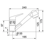 FRANKE NOVARA PLUS с выдвижным шлангом хром
